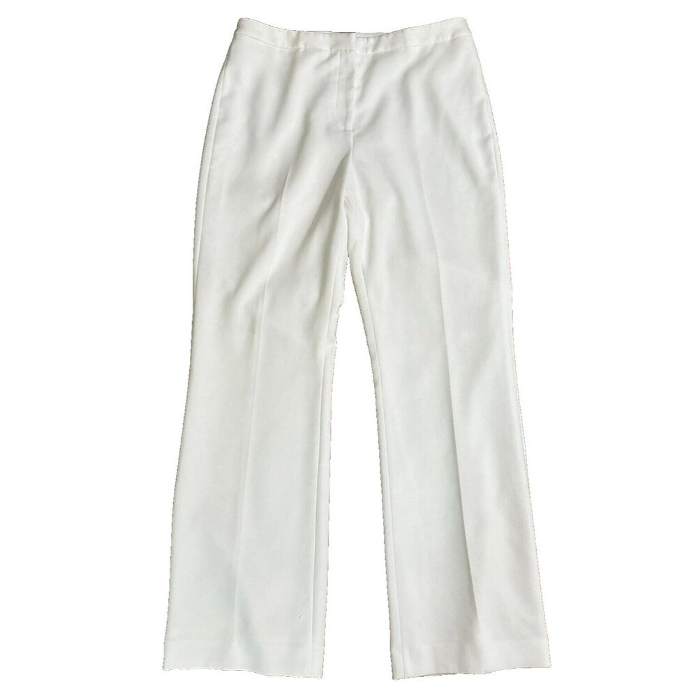 Vtg NWT Alex Marie Ivory Slacks Dress Silk Blend Pant High Rise Straight Leg 12P